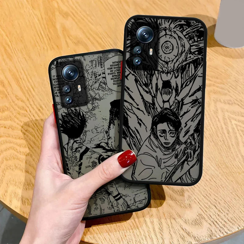 Jujutsu Kaisen Megumi Yuta funda de teléfono para Redmi Note 13, 12, 11, 10 Pro Plus Pro S T 5G, cubierta translúcida esmerilada mate - imagen 3