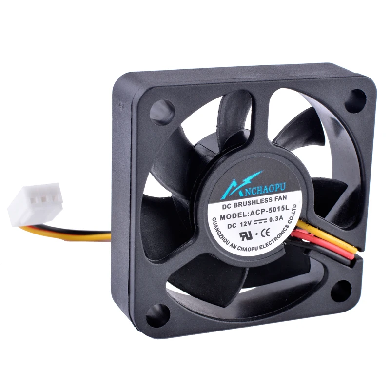 ACP-5015L 5cm 50mm ventilador 50x50x15mm DC12V 0.30A 3pin 5000rpm ventilador de flujo Axial ventilador de refrigeración para chasis CPU cargador fuente de alimentación