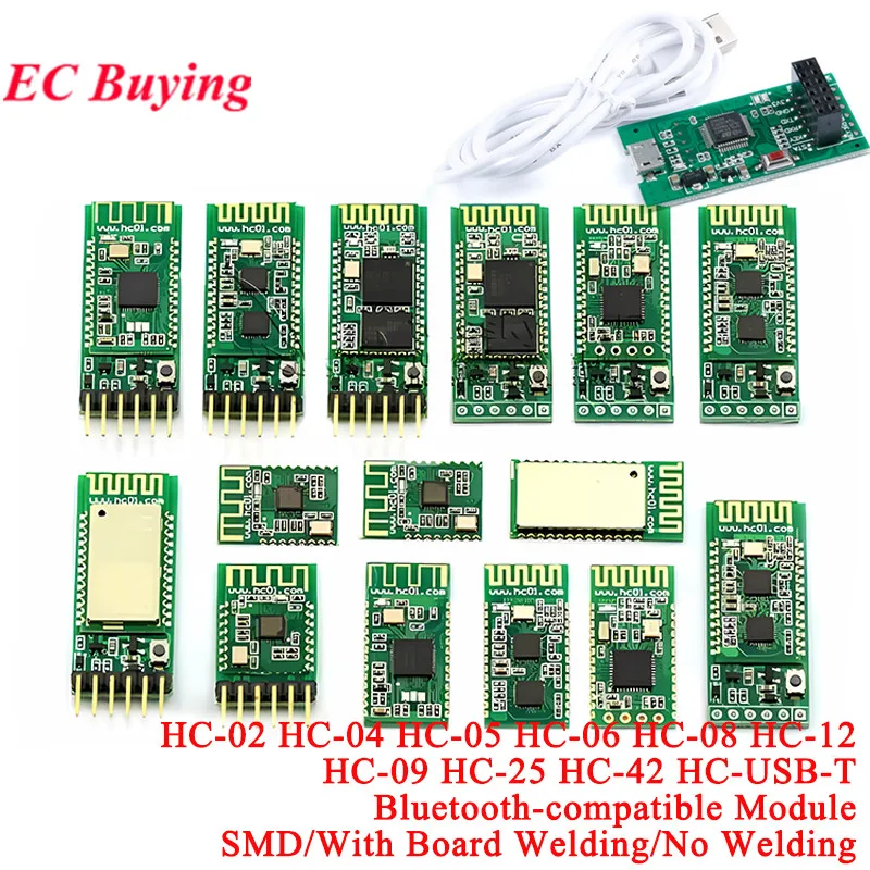 HC-05 HC-06 HC-25 HC-09 HC-04 HC-12 HC-08 HC-02 HC-42 WIFI RF inalámbrico Bluetooth compatible BLE módulo maestro-esclavo HC05 HC06