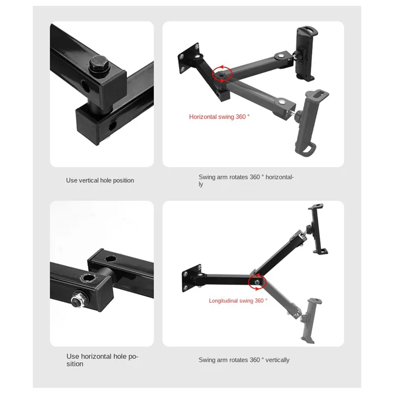 GW-Soporte para tableta con montaje en pared, soporte para teléfono móvil elástico de brazo largo ajustable para 4-13 pulgadas - imagen 2