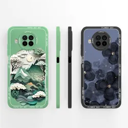 Redmi Note 9 Pro 5G – Funda de silicona líquida con diseño de gato