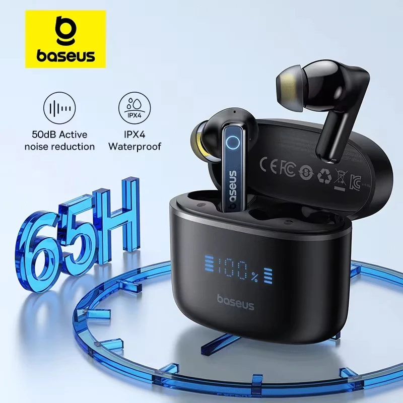 Baseus Bowie 30 auriculares inalámbricos 50dB reducción de ruido 65 horas de larga duración Bluetooth 5,3 auriculares 6 micrófonos AI llamada clara graves grandes - imagen 2