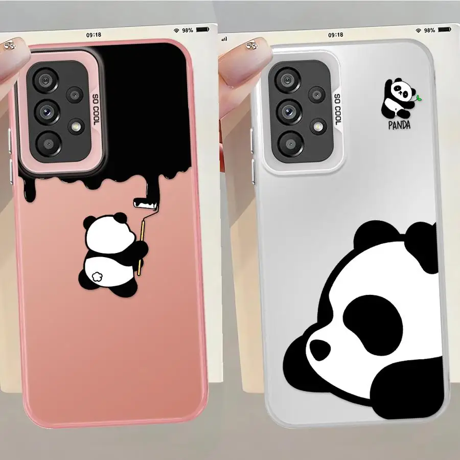 Funda Panda de dibujos animados para Samsung Galaxy A16 A02 A11 A12 A14 A13 A20s A06 A04e A03 A15 A50 funda trasera para teléfono - imagen 5