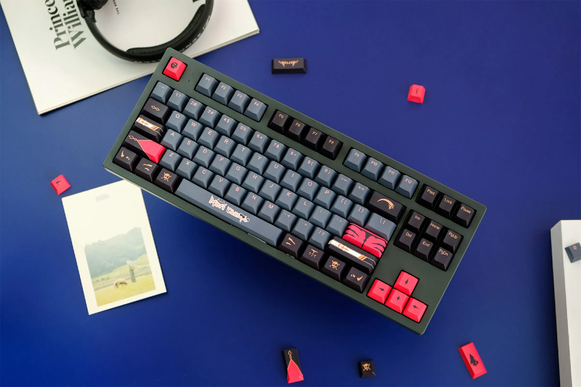 135 teclas Vtuber Mori Calliope linda chica PBT cereza altura teclas para interruptor MX DIY teclado mecánico personalizado juego regalo - imagen 2