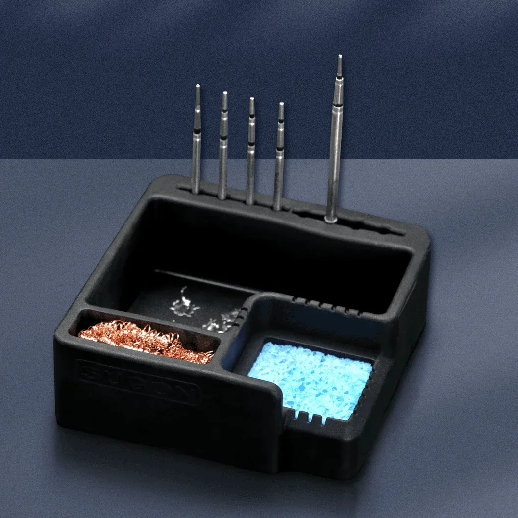 YCS-Estación de soldadura Universal, caja de estaño de silicona para reparación de soldadura, eliminación de estaño, limpieza, herramienta de almacenamiento de puntas de soldador - imagen 2