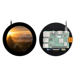 Pantalla táctil IPS redonda de 3,4″ para Raspberry Pi 4B/3B+