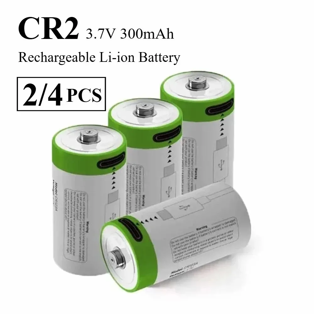 Nuevo 2/4 Uds 3,7 V CR2 300mAh baterías recargables de iones de litio cámara Digital GPS equipo médico de seguridad hecho una batería especial