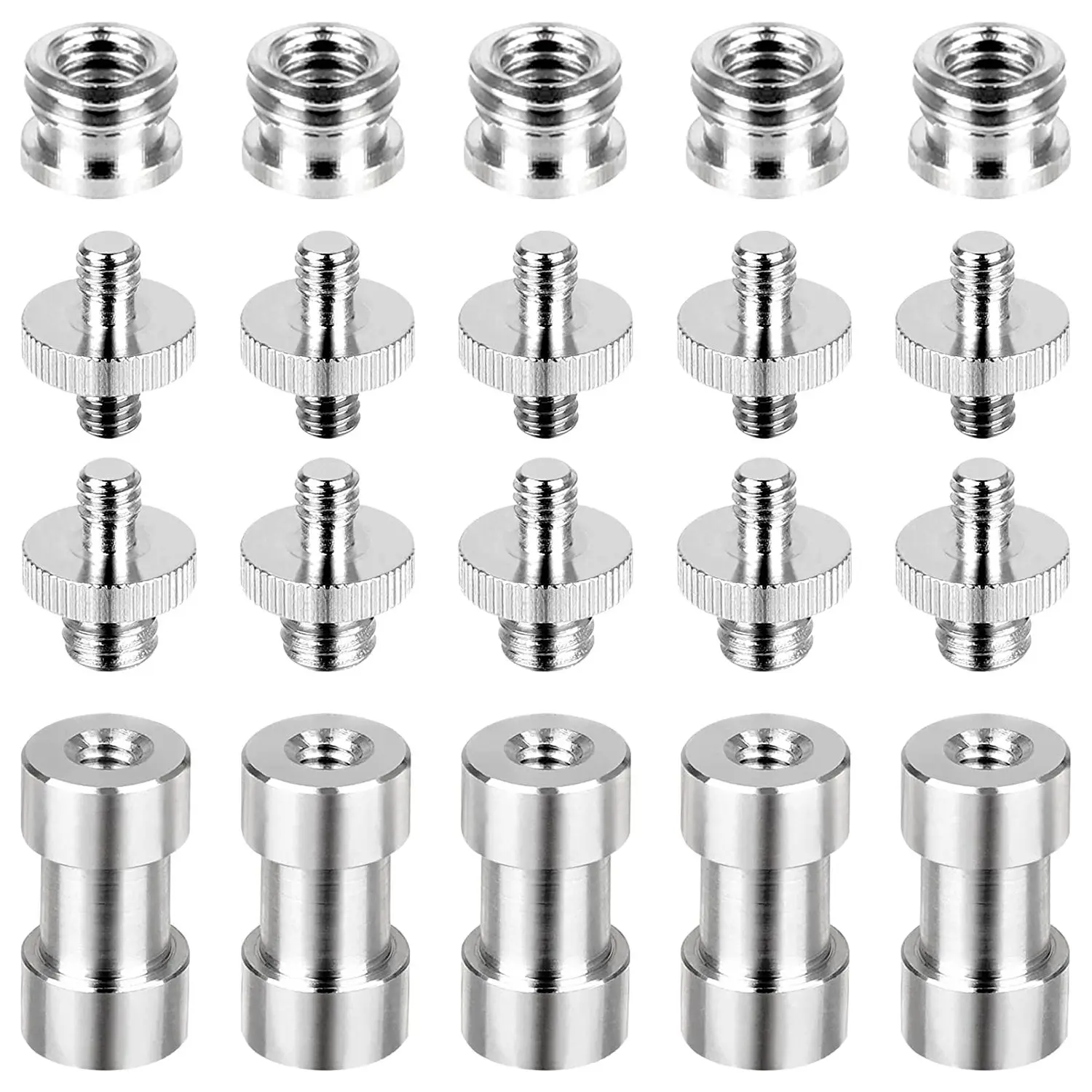 Juego de tornillos de cámara Superior de 20 piezas, convertidor de adaptador de tornillo de 1/4 a 1/4, 1/4 a 3/8, adaptador de tornillos roscados, juego de montaje de tornillo de espita - imagen 3
