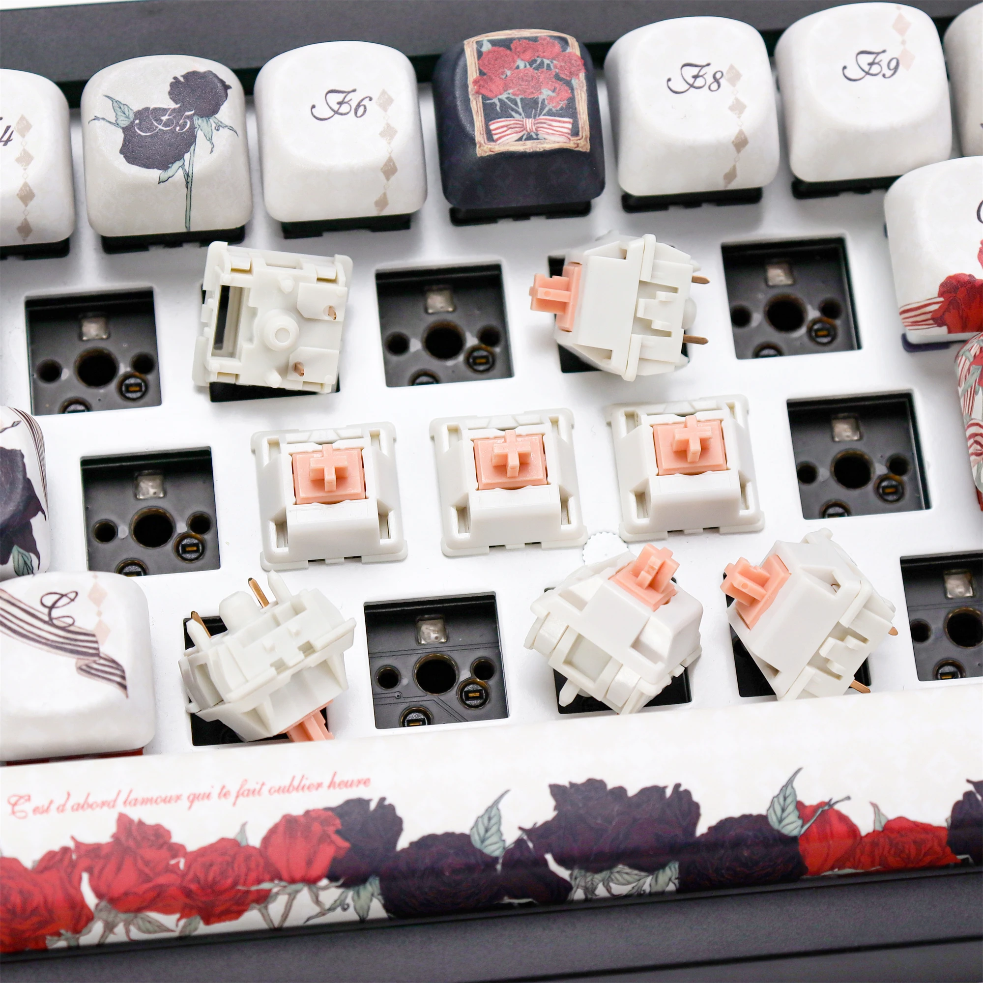 Interruptor de teclado táctil Holy Panda V2, 5 pines, 55g, 62g, 67g, teclado mecánico POM, interruptores personalizados, enchufe caliente DIY GK61 TM680 GMK67 - imagen 5