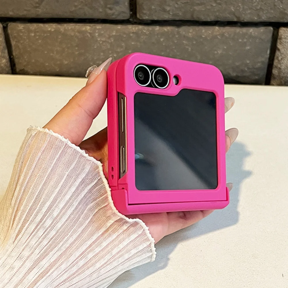 Para Samsung Galaxy Z Flip 7 6 5 4 3 Zflip7 Z Flip6 Flip5 Flip4 Flip3 Color caramelo funda plegable para teléfono cubierta de piel líquida a prueba de golpes - imagen 5