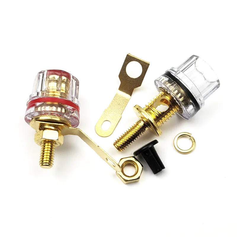 Poste de encuadernación de Terminal de altavoz amplificador de 4 piezas, conector Jack de enchufe Banana de 4mm y 27mm - imagen 2