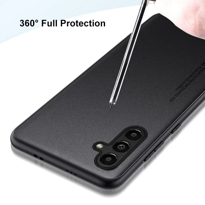 Funda de cuero PU para Samsung Galaxy A 34, funda trasera de silicona a prueba de golpes, funda de teléfono de protección completa para Samsung A34 5G - imagen 4