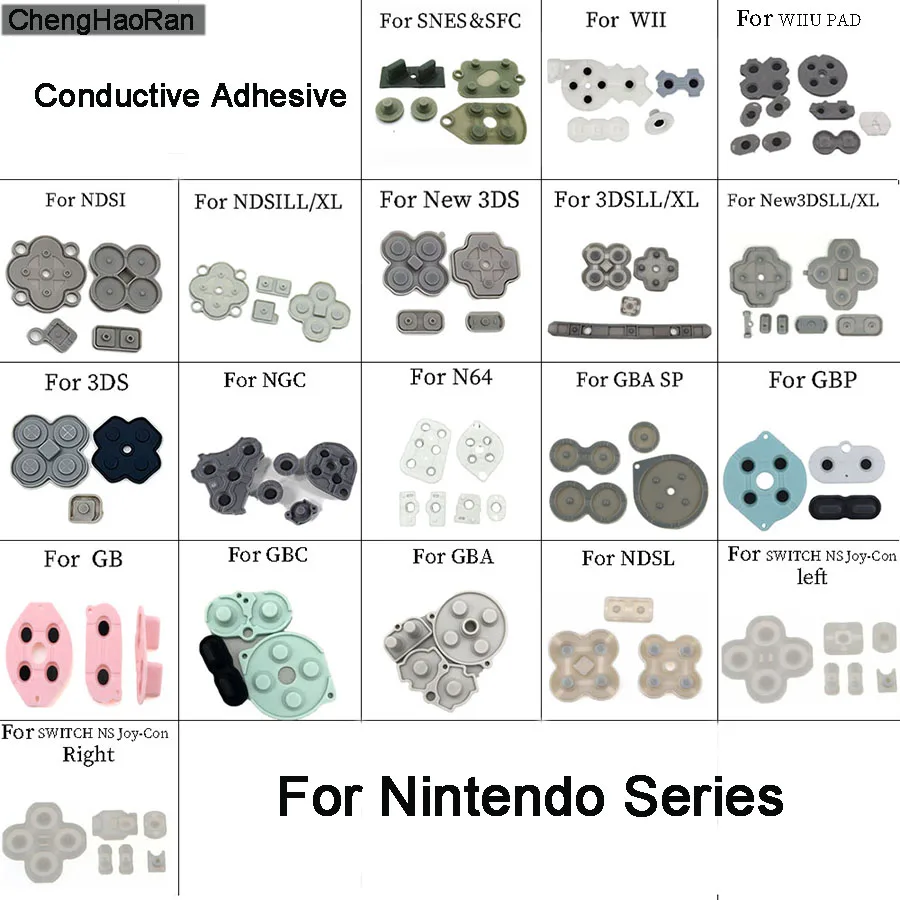 Adhesivo conductor para Nintendo Series 3DS NDS GB N64 SWITCH WII WIIU, accesorios de reparación, 19 tipos