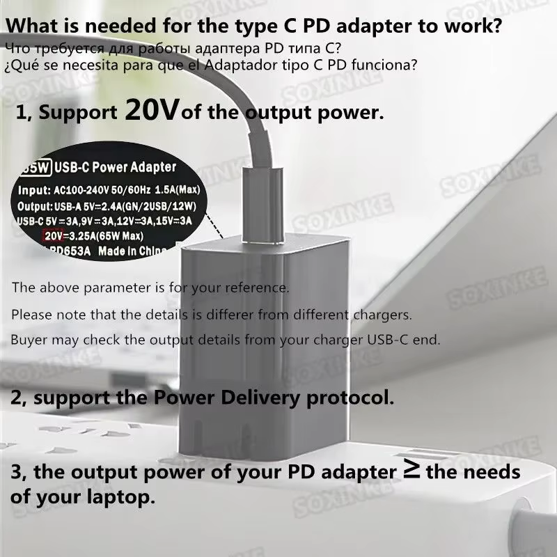 Cargador USB-C 100W Universal Portátil – Asus Lenovo HP Dell Acer Samsung - imagen 4