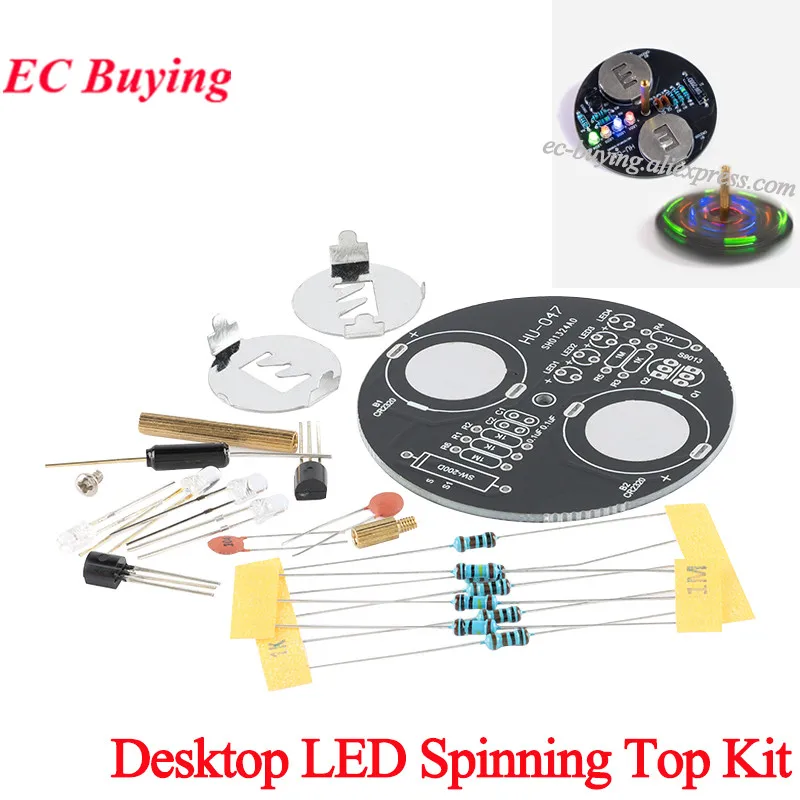 Kit electrónico Diy, giroscopio LED de escritorio, Kit de soldadura superior giratoria, linterna giratoria, componentes en línea, proyecto de soldadura electrónica Diy - imagen 2