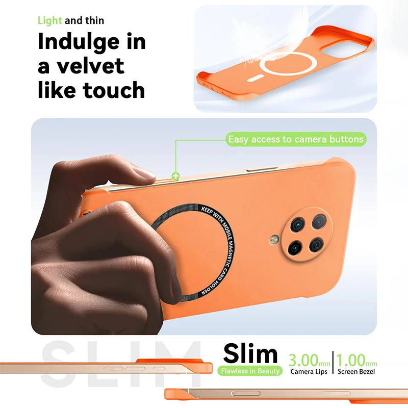 Fundas de teléfono magnéticas delgadas para Redmi K30 Pro K40 Plus RedmiK30 K30Pro, funda dura mate antiarañazos para PC, armadura a prueba de golpes - imagen 5