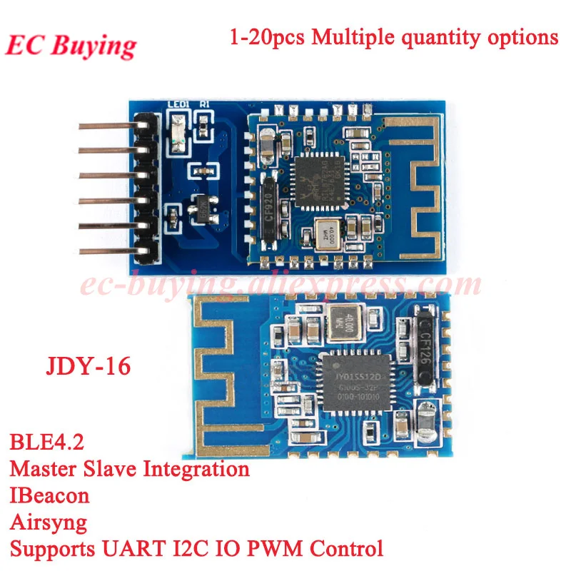 Módulo de transmisión transparente JDY-16, compatible con Bluetooth 4,2, CC2541, 2,4G, inalámbrico, BLE IIC I2C, interfaz UART, compatible con Airsync