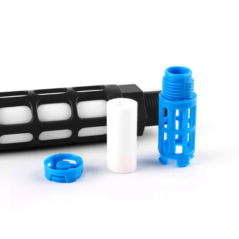 Componentes neumáticos 1/8 1/4 3/8 1/2 3/4 BSP silenciador de plástico de rosca macho silenciador de escape rápido de aire neumático negro azul - imagen 4