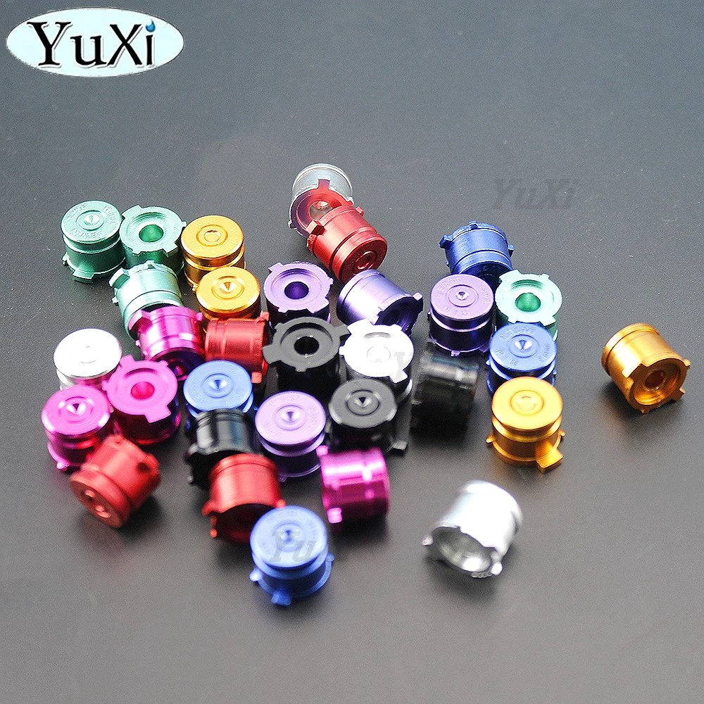 Juego de tapas de botón de Metal ABXY para PS4, PS3, Kit de botones direccionales Bullet de aluminio para Playstation 4, piezas de controlador de mando - imagen 3