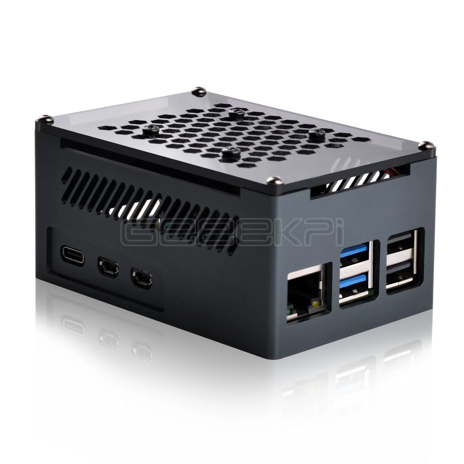 GeeekPi Raspberry Pi 5 Caja con disipador de calor Raspberry Pi 5 Aluminio con ventilador y paquete de disipador de calor de cobre
