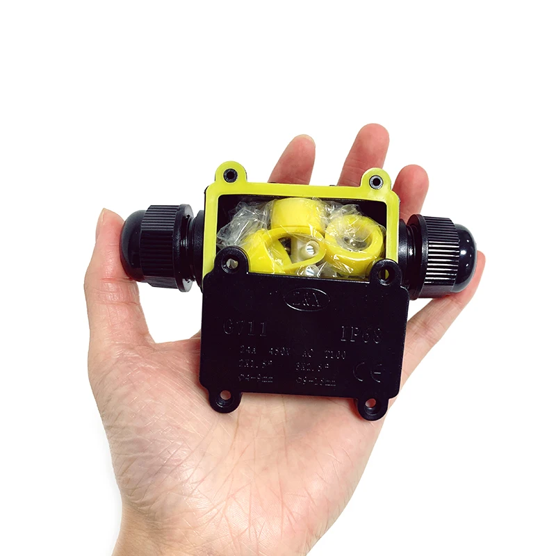 Caja de conexiones impermeable para exteriores, bloque de terminales LED IP68, 3P, 6-12mm, accesorios de cableado eléctrico, ignífugo, 2/3 V, 24A, 450 vías - imagen 2