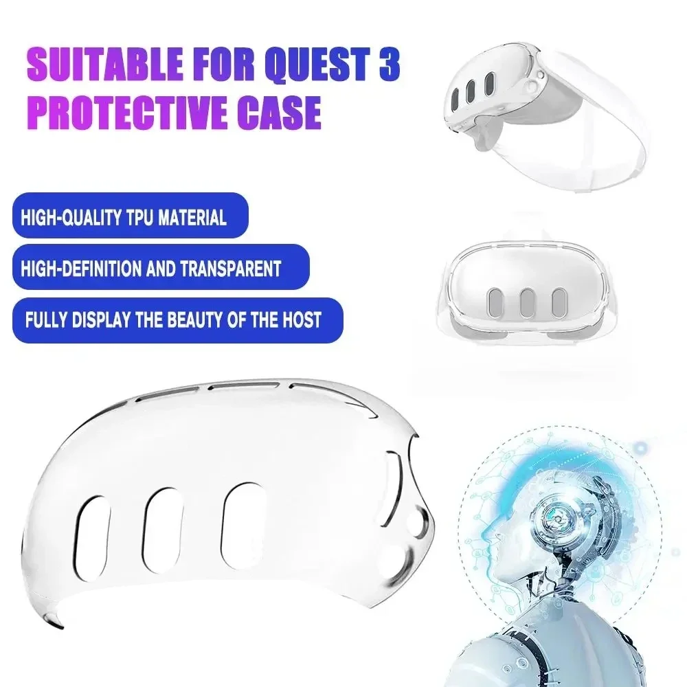 Para Meta Quest 3 auriculares Q 3 Host funda de cristal cubierta de lente película templada tapa basculante protección fuerte accesorios VR - imagen 3
