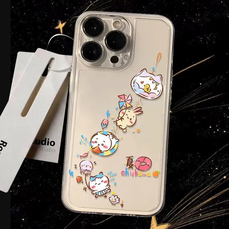 Funda de teléfono Chiikawa Wind Joyful Pursuit para iPhone 16 15 14 13 12 11 Pro Max XR XS MAX 7 8 PLUS Y2K cubierta de parachoques a prueba de golpes