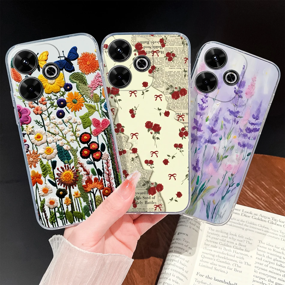 Para Redmi 13 13C 13X 4G 5G Funda de teléfono patrones de mariposa suave TPU Funda de silicona transparente para Redmi13C 13 X Funda ligera - imagen 3