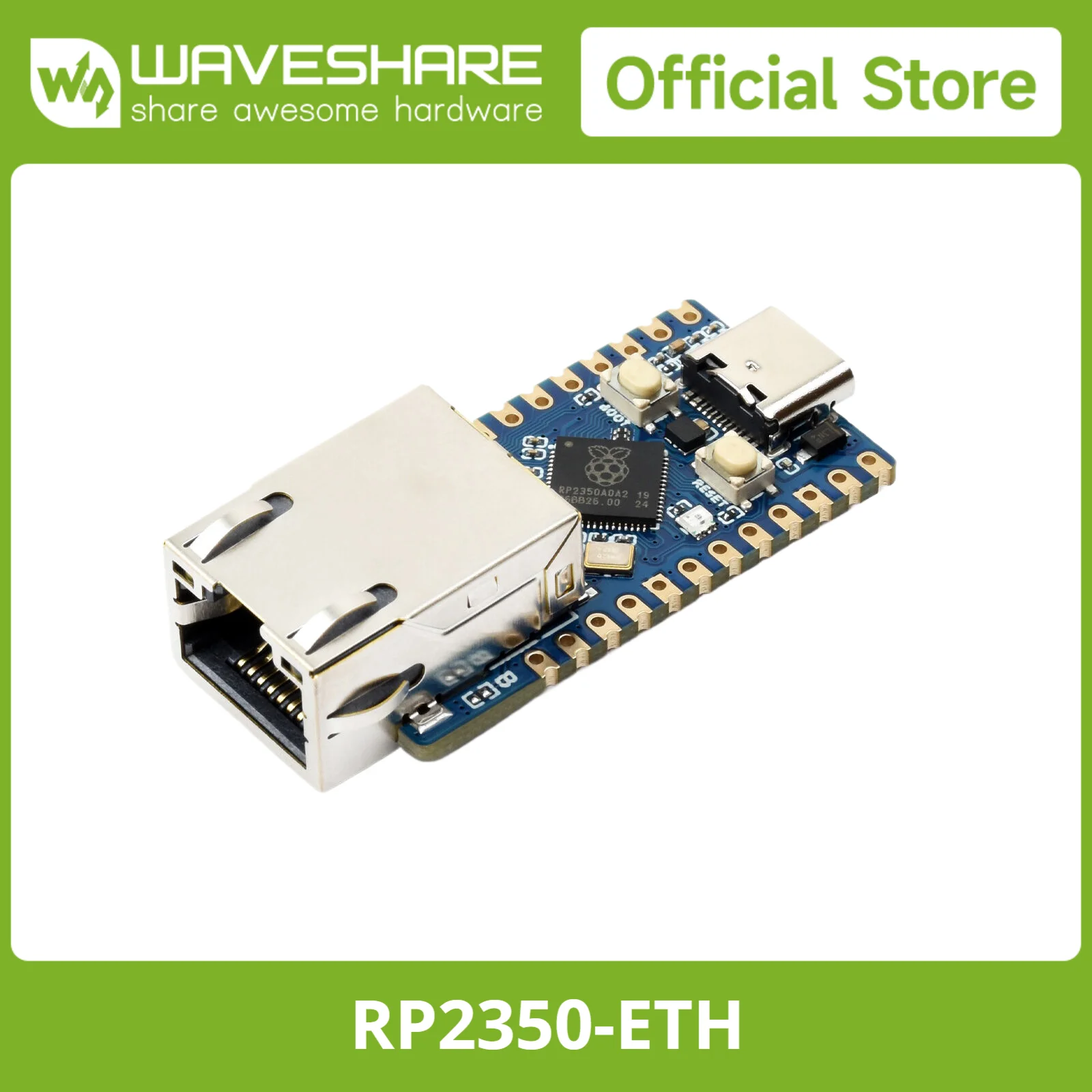 Mini placa de desarrollo Waveshare RP2350-ETH, módulo de puerto Ethernet RP2350, placa de desarrollo de microcontrolador Raspberry Pi - imagen 2
