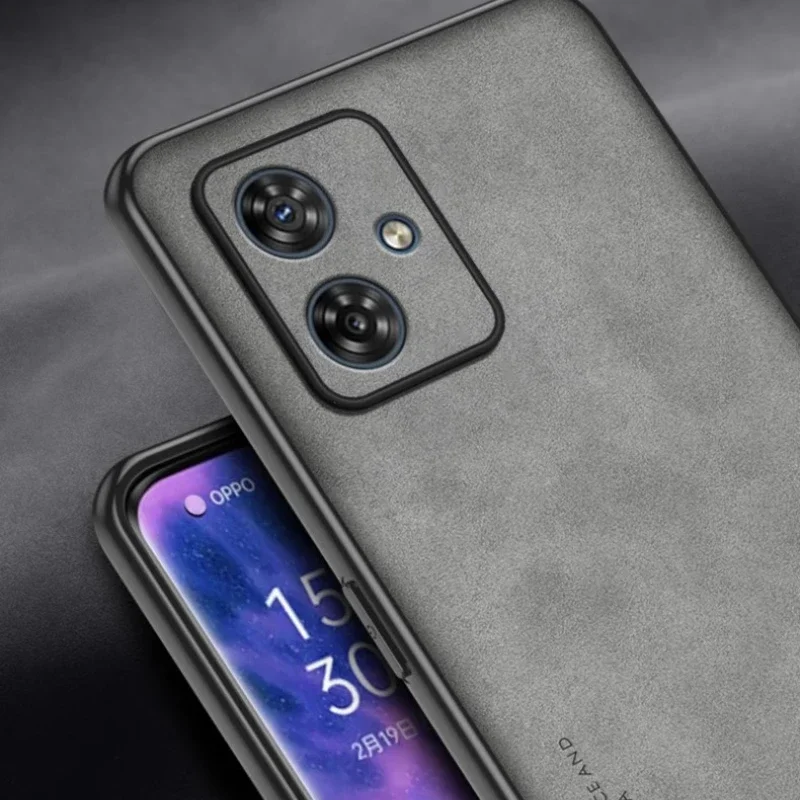 Funda de piel de oveja para Moto Edge 60 Fusion Edge60 Stylus 50 40 NEO soporte mate protección marco de silicona contraportada - imagen 3