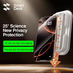 SmartDevil Protector de pantalla de privacidad iPhone 17 Pro antiespía