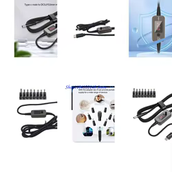 P9FA Tipo C a 5.5x2.1 mm cable carga con 8 puntas intercambiables voltajes ajustables 100W Salida para uso oficina en