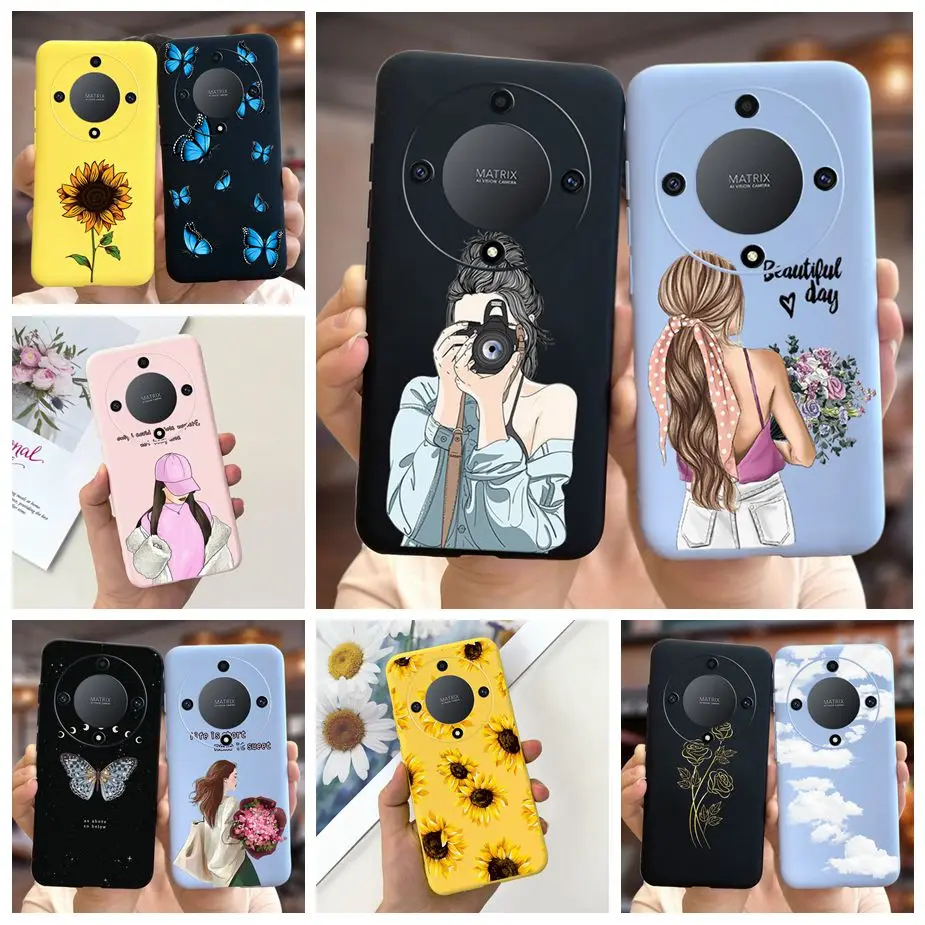 Funda de silicona suave para Honor Magic6 Lite, carcasa de girasol para chicas bonitas, parachoques para Honor Magic6 Lite, Honor X9b