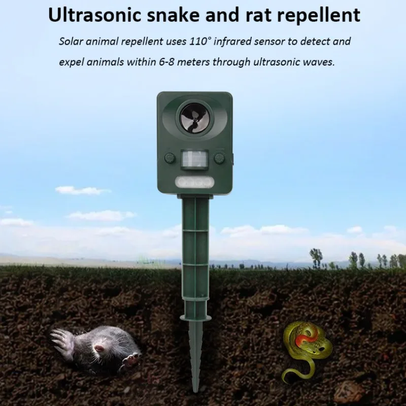 Repelente ultrasónico para perros y gatos, repelente de Gopher ultrasónico resistente al agua, estaca recargable para huerto/invernadero/jardín de verduras - imagen 5