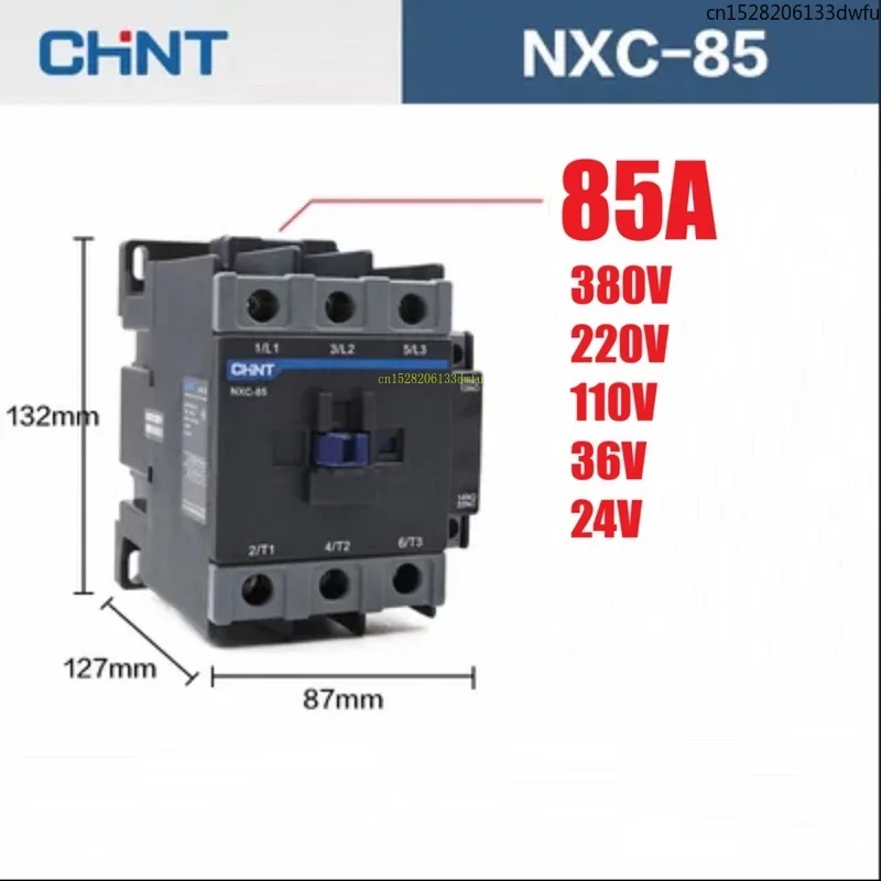 CHINT NXC-85 85A LC1D LC1 Contactor de CA NO NC Contactor de energía eléctrica de montaje en carril DIN trifásico AC 24V 36V 110V 220V 380V
