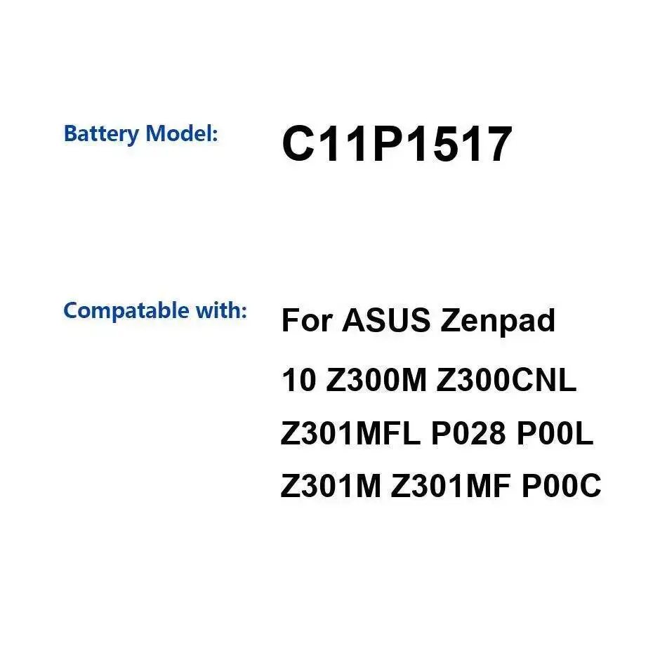 C11P1517 batería de tableta 4680Mah estable para Asus Zenpad 10 Z300M Z300CNL Z301MFL P028 P00L Z301M Z301MF P00C