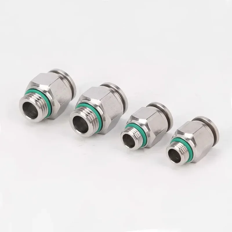 Conector rápido neumático de PC de acero inoxidable 304, 10 piezas, rosca G, tubería de agua y Gas, M5 1/8 ", 1/4", 3/8 ", 1/2", BSP - imagen 4