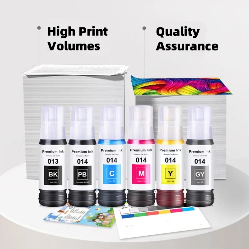 1 Juego de 6 colores 70ML 013 014 compatible con impresora Epson 011 012 114 115 552 L8160 L8050 L8168 L8180 L8188 ET-8500 ET-8550 - imagen 4