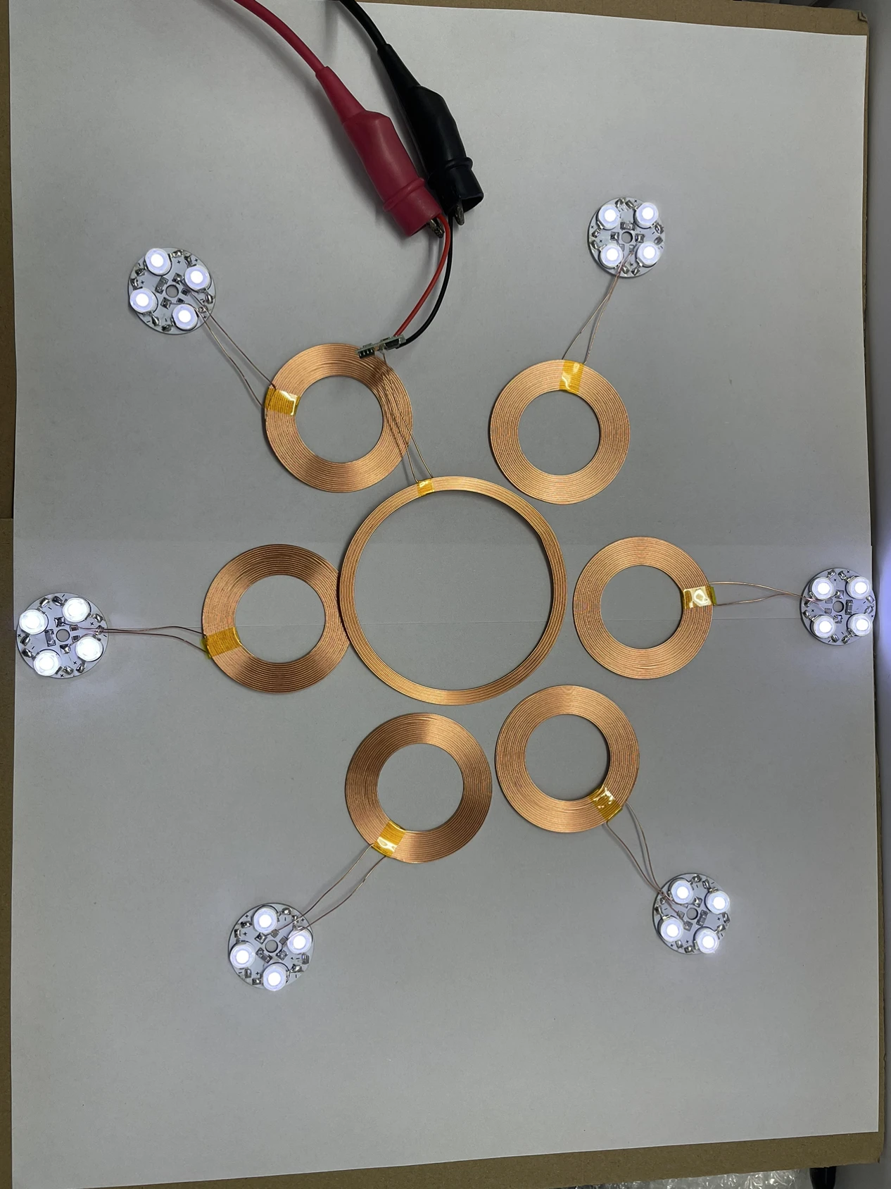 Fuente de alimentación inalámbrica, lámpara de luz receptora, bobina LED W, transmisor DIY, bobina de inducción, lámpara de levitación magnética Maglev - imagen 5