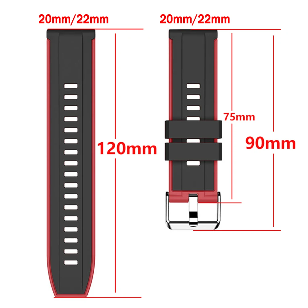Correa de muñeca suave de silicona de 22mm y 20mm para AMAZFIT BIP6 5 BALANCE 2 Stratos 3 Active 2 GTR/GTS 4 3 2E, pulseras deportivas de repuesto - imagen 2