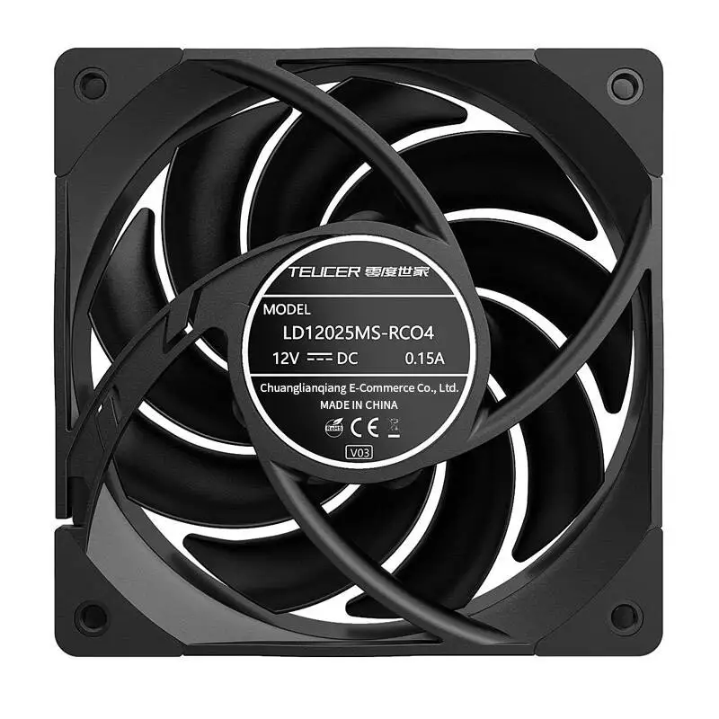 TEUCER-ventilador de caja de ordenador T30, sistema de refrigeración de alto rendimiento, 4 pines, PWM, 120mm, FDB, ventiladores de chasis de escritorio silenciosos, accesorios para PC - imagen 3