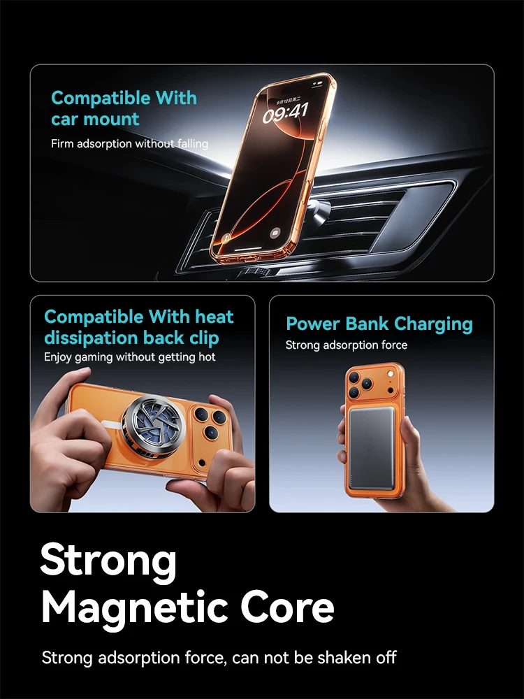 Funda magnética Joyroom para iPhone 17 16 Pro Max, funda transparente antiamarilla para iPhone 17 Pro, funda fina con cargador inalámbrico - imagen 5