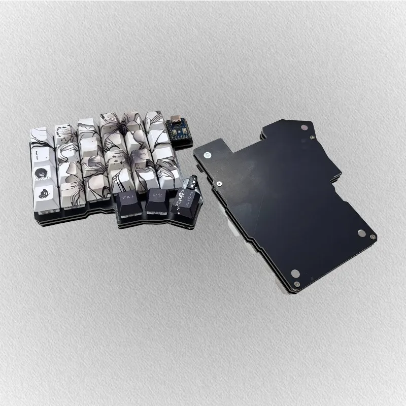 Silakka54 teclado dividido negro monomodo con cable teclado dividido ergonómico personalizado teclados mecánicos para juegos accesorios DIY - imagen 2