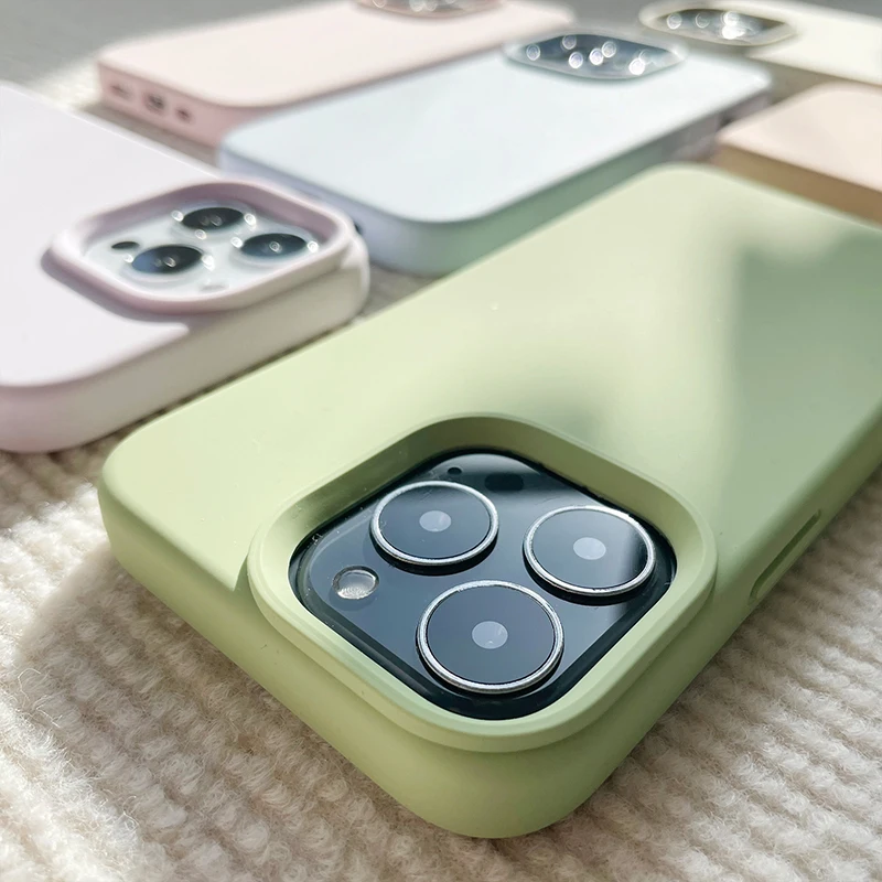 Para iPhone 13 14 15 12 11 Pro Max funda Original de silicona líquida para iPhone X XR XS MAX 8 7 Plus contraportada a prueba de golpes - imagen 4