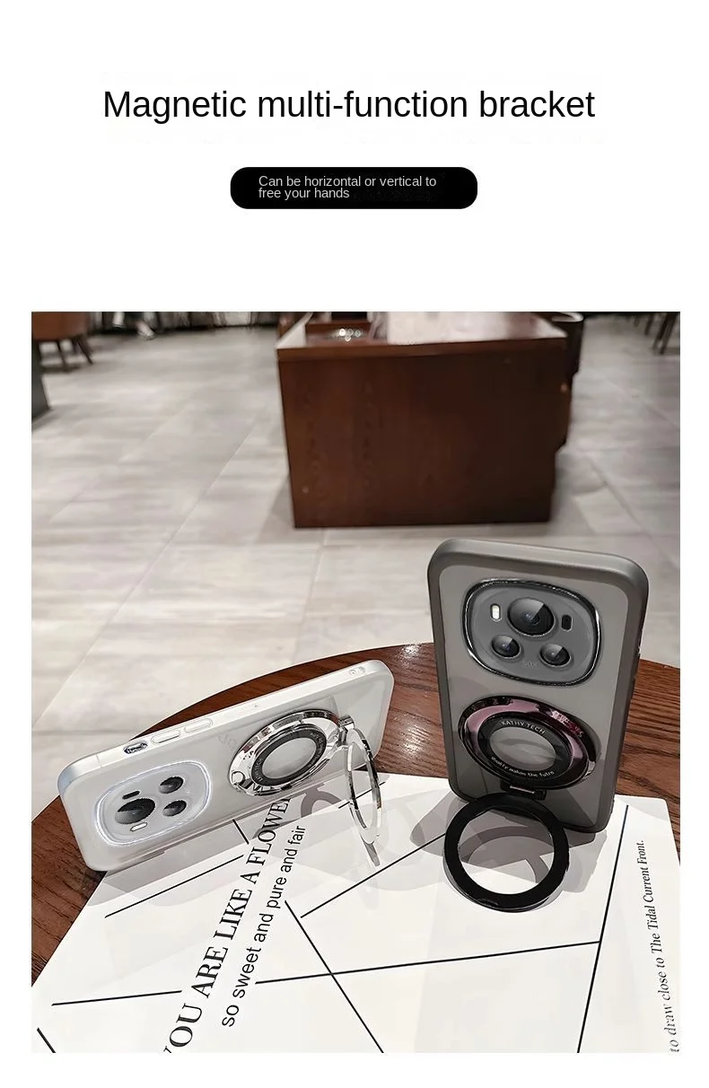 Funda trasera protectora para Huawei Honor Magic 6 5 4 Pro, funda transparente suave con anillo, lente magnética, Magic 6 5 Lite - imagen 3