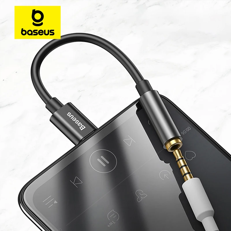 Baseus tipo C a 3,5 Jack auriculares USB-C tipo C a 3,5mm adaptador auxiliar para auriculares Cable de Audio para Huawei P40 P30 Pro Xiaomi 10 9