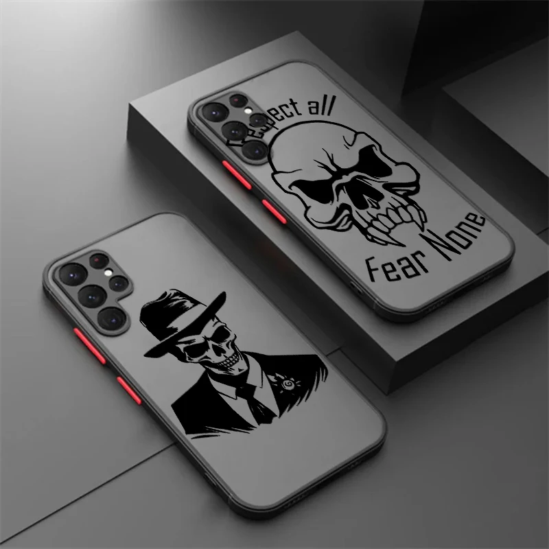 Cubierta translúcida de calaveras rojas para Samsung Note 20, A35, A03, A54, A31, A22, A34, A14, A24, A04, A55, 5G