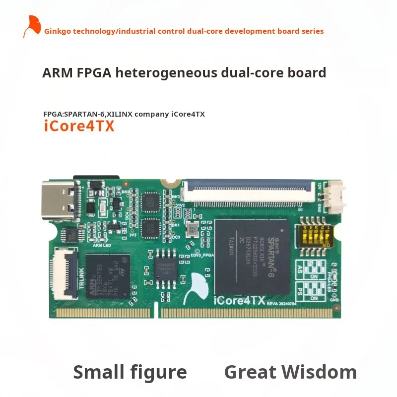 GINGKO Icore4TX ARM FPGA Dual-Core Development Board, STM32H750, Xilinx Artix-7 XC6SLX16 - imagen 2