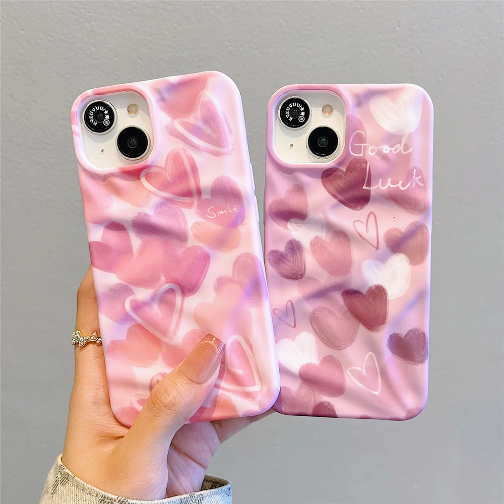 Luxury Love Heart Soft Shockproof Bumper Fashion Phone Case For iPhone 11 12 13 14 15 16 Pro Max Cute Silicone Back Cover Case - imagen 2
