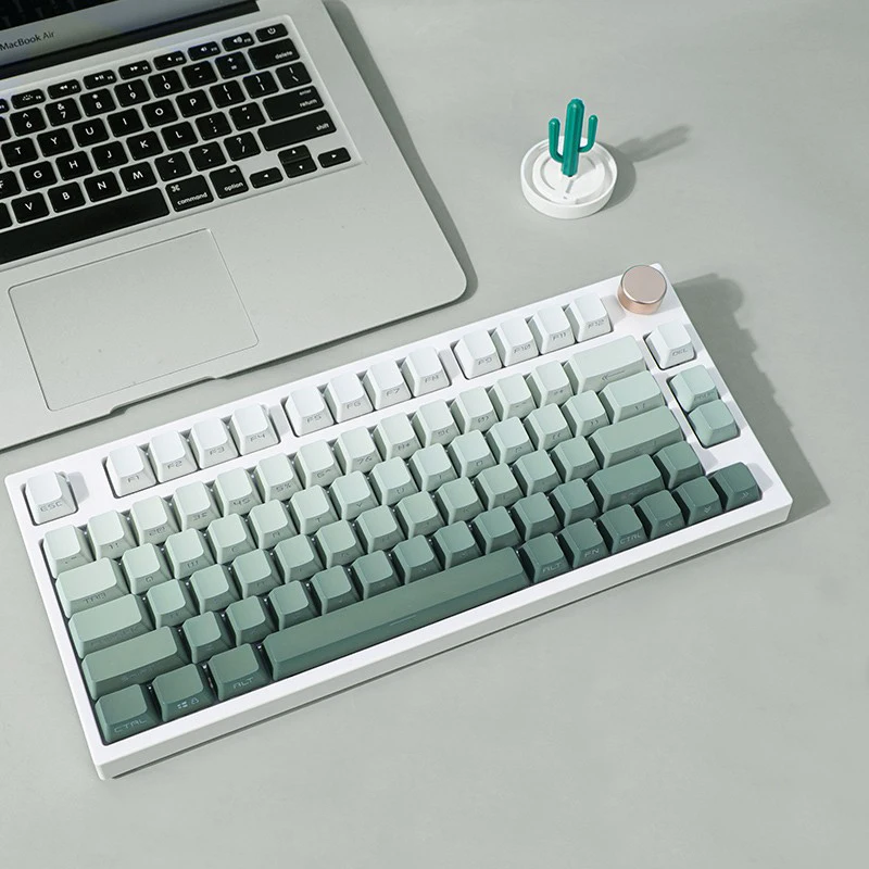 Teclas con gradiente verde de algas marinas, perfil OEM, parte superior, retroiluminada, transparente, teclas de algas marinas PBT para teclado MX Switch RGB - imagen 3